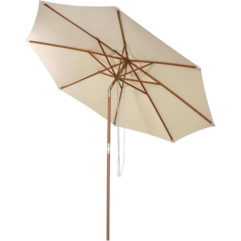 foto del prodotto goplus ombrellone 3 m 2,7 m da giardino impermeabile con rivestimento pa e protezione solare, ombrellone in legno inclinabile per giardino, patio,