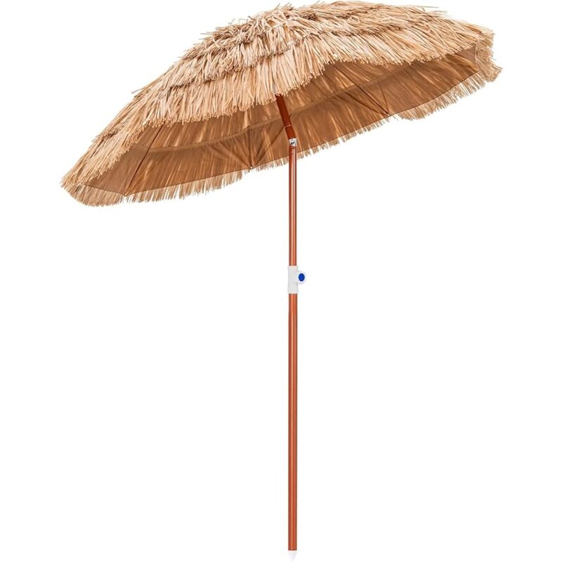 foto del prodotto goplus ombrellone di paglia 194 cm, ombrello da esterno con 8 stecche, parasole pieghevole regolabile