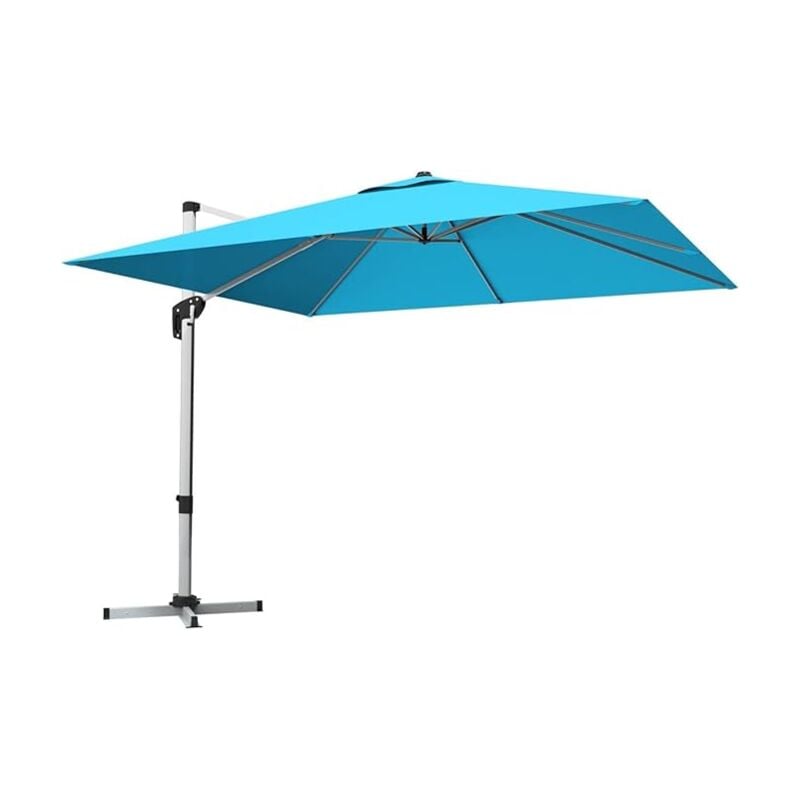 foto del prodotto goplus ombrellone laterale, altezza e angoli regolabili, ombrellone impermeabile e antivento con base stabile, per giardino e spiaggia, 300 x 300