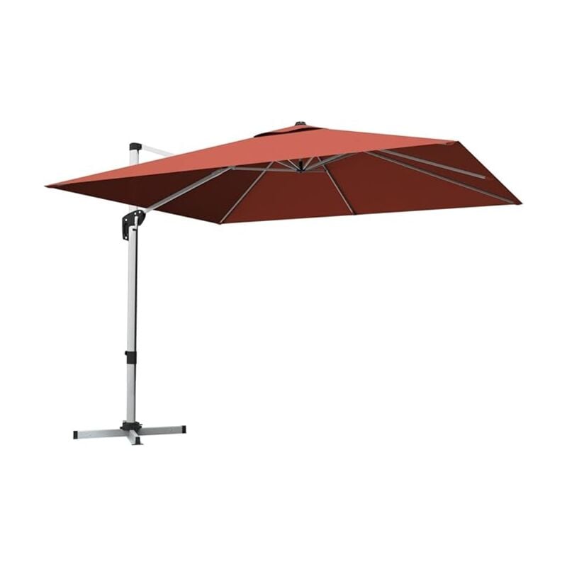 foto del prodotto goplus ombrellone laterale, altezza e angoli regolabili, ombrellone impermeabile e antivento con base stabile, per giardino e spiaggia, 300 x 300