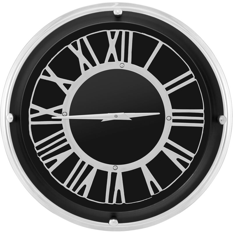 foto del prodotto goplus orologio da parete classico, rotondo, gancio per appendere, design silenzioso 35 cm, nero 