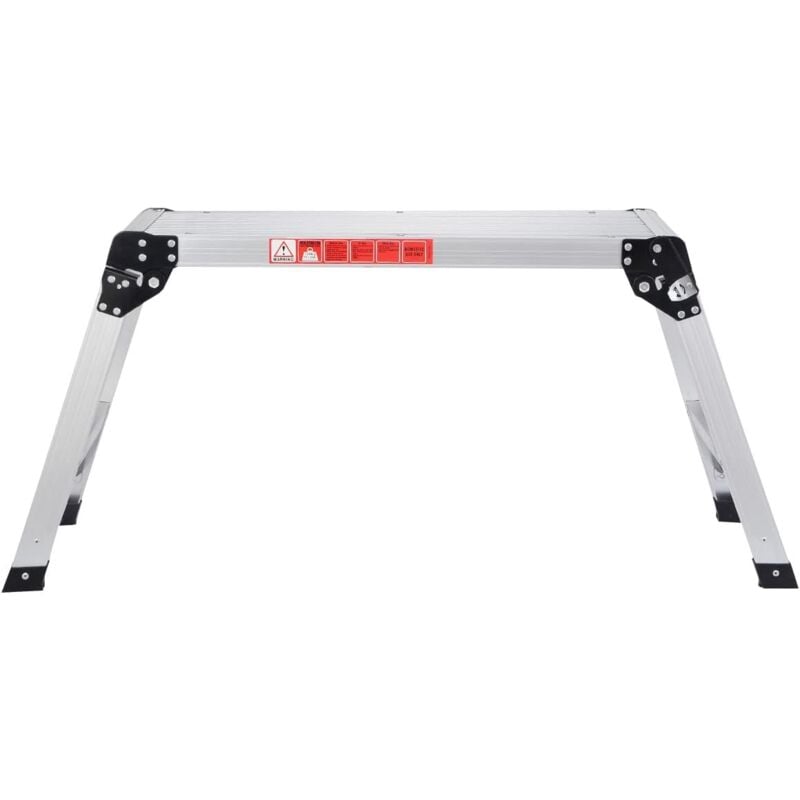 foto del prodotto goplus piattaforma di lavoro pieghevole in alluminio con serrature di sicurezza, carico 150 kg, gradino antiscivolo, scaletta portatile 110x40x49cm