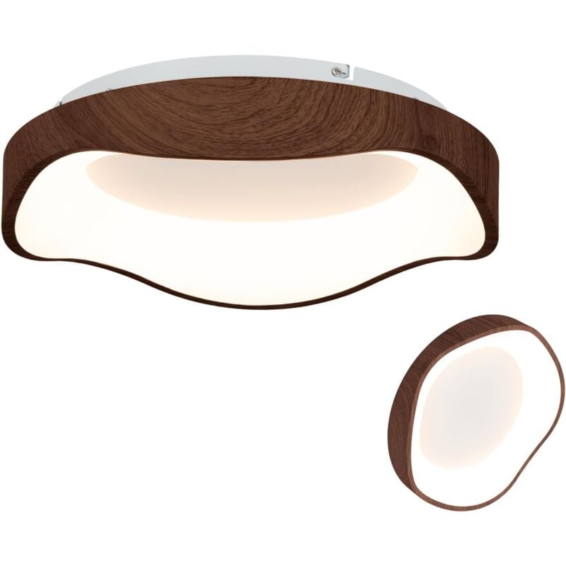foto del prodotto goplus plafoniera led moderna, 24w lampada a soffitto sospensione, lampada 3000k con finitura in legno, risparmio energetico e protezione occhi,