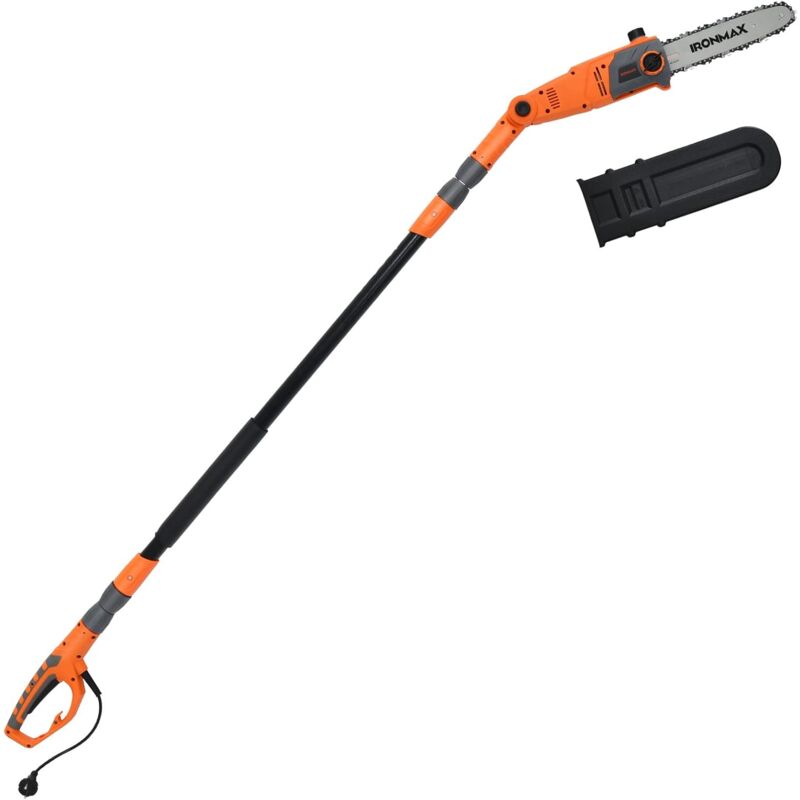 foto del prodotto goplus potatore telescopico elettrico, con asta allungabile, 3 livelli di angolazione, manico in alluminio, portatile, allungabile fino a 286 cm,