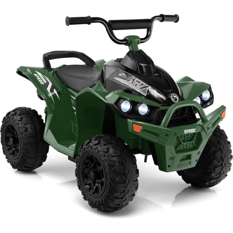 foto del prodotto goplus quad elettrico per bambini 12v, atv batteria con velocit alta bassa, avanti indietro, clacson, musica, fari a led, quadriciclo motorizzato
