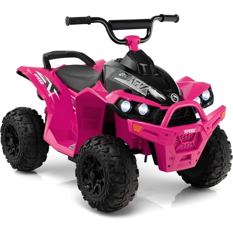 foto del prodotto goplus quad elettrico per bambini 12v, atv batteria con velocit alta bassa, avanti indietro, clacson, musica, fari a led, quadriciclo motorizzato