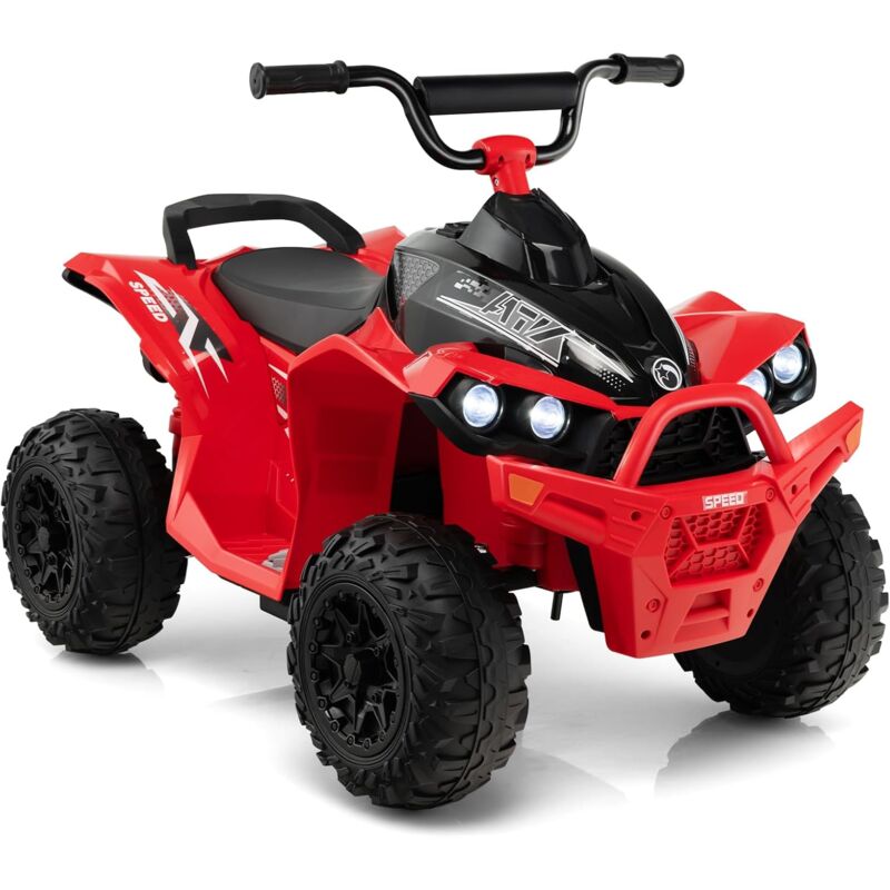 foto del prodotto goplus quad elettrico per bambini 12v, atv batteria con velocit alta bassa, avanti indietro, clacson, musica, fari a led, quadriciclo motorizzato