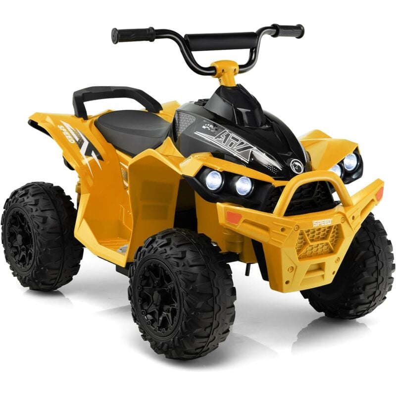 foto del prodotto goplus quad elettrico per bambini 12v, atv batteria con velocit alta bassa, avanti indietro, clacson, musica, fari a led, quadriciclo motorizzato