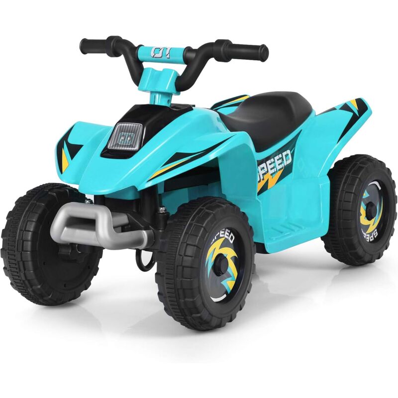 foto del prodotto goplus quad elettrico per bambini 3 anni, veicolo cavalcabile per bambini 6v, con funzione avanti e indietro, 72 x 39,5 x 45,5 cm blu 