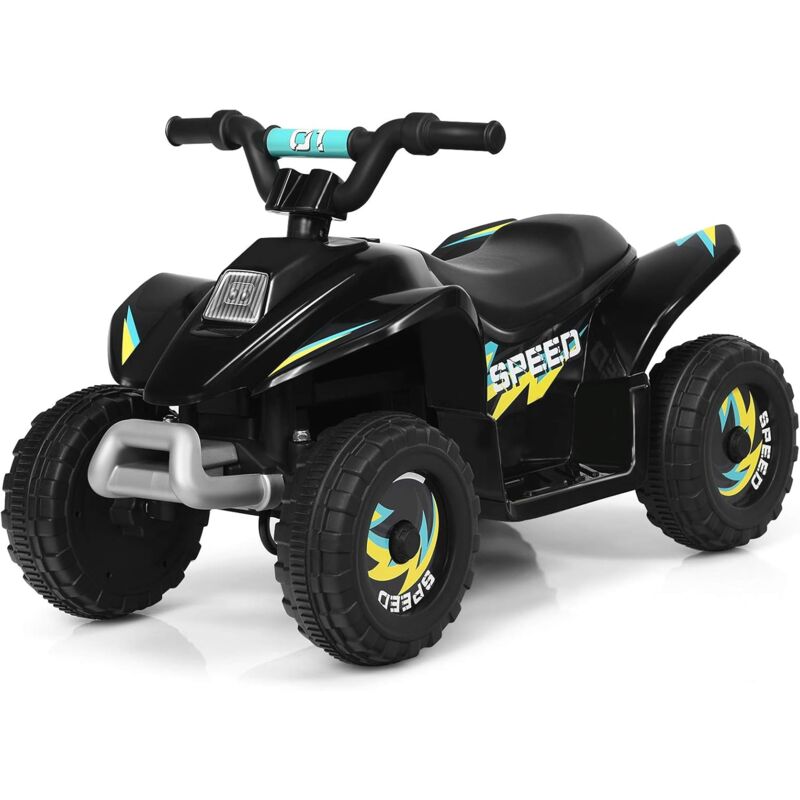 foto del prodotto goplus quad elettrico per bambini 3 anni, veicolo cavalcabile per bambini 6v, con funzione avanti e indietro, 72 x 39,5 x 45,5 cm nero 