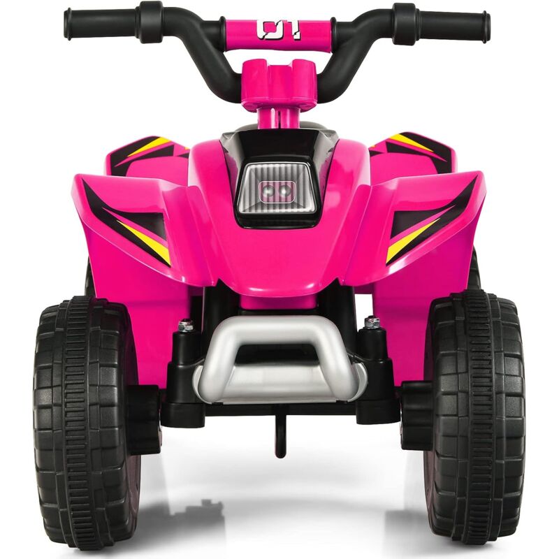 foto del prodotto goplus quad elettrico per bambini 3 anni, veicolo cavalcabile per bambini 6v, con funzione avanti e indietro, 72 x 39,5 x 45,5 cm rosa 