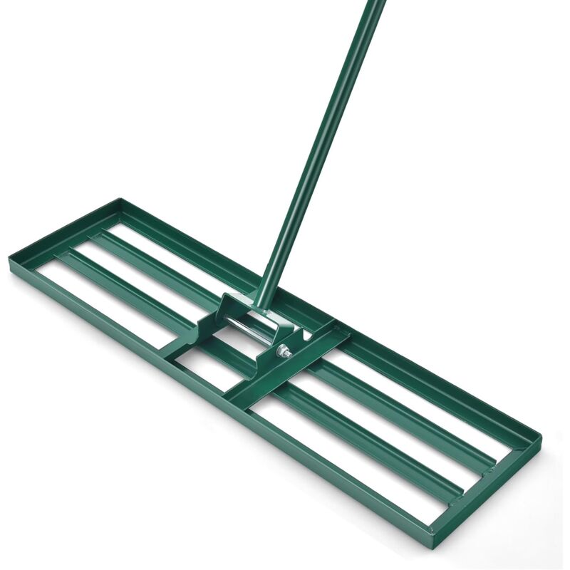 foto del prodotto goplus rastrello livellatore per terra, spatola per prato, leggero e portatile, facile montare, impugnatura antiscivolo, per giardini, cortili,