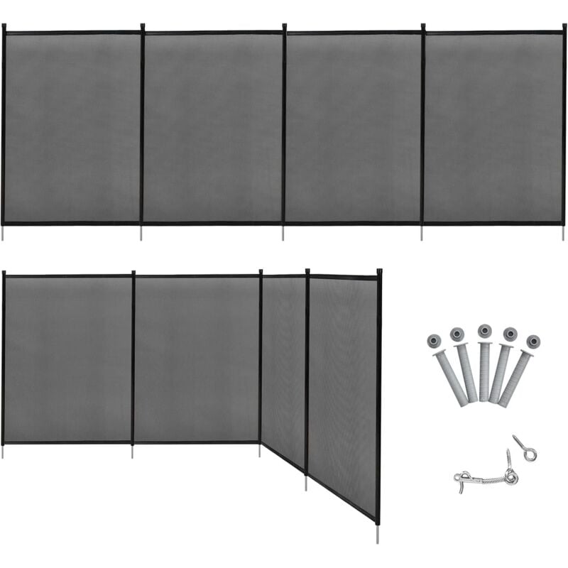 foto del prodotto goplus recinzione per piscina barriera di sicurezza in alluminio acciaio 360x125cm, recinzione di sicurezza per piscina