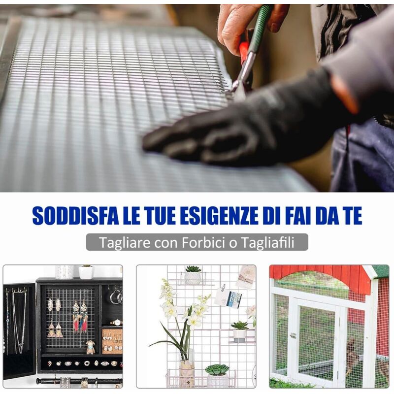 foto del prodotto goplus rete protettiva per recinzione giardino in zincato a caldo antiruggine, rete in metallo per piante e animali, ideale per coprire recinti,