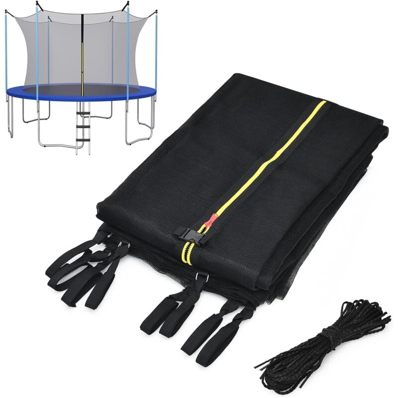 foto del prodotto goplus rete ricambio interno, trampolino elastico compatibile, con cerniera a doppia testa, connessioni solide, altezza di 180 cm 4,2 m, 14ft 