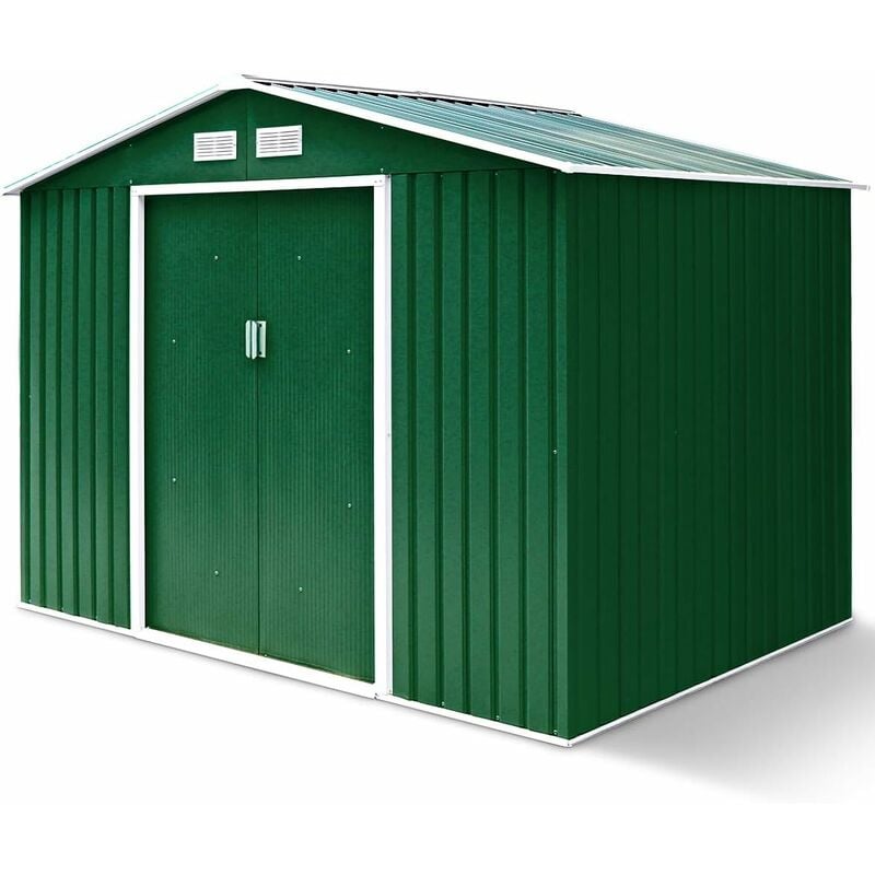 foto del prodotto goplus ripostiglio da esterno armadio da giardino box casetta in acciao e zinco 213x185x127cm