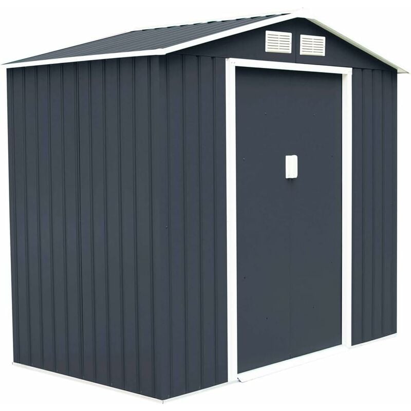 foto del prodotto goplus ripostiglio da esterno armadio da giardino box casetta in acciao e zinco 213x185x127cm