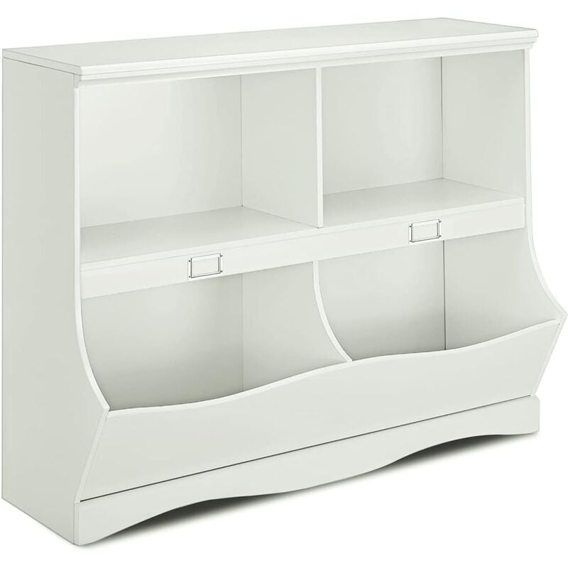 foto del prodotto goplus scaffale per bambini, con 4 scomparti aperti e piano liscio, libreria multifunzionale per bambini e bambine, soggiorno, camera da letto,