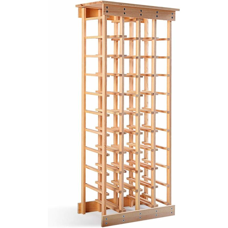 foto del prodotto goplus scaffale porta vino per 44 bottiglie, portabottiglie in legno 113x46,4x27,6 cm