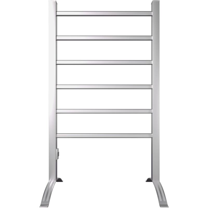 foto del prodotto goplus scaldasalviette elettrico, porta asciugamani in alluminio, 2 in 1 in piedi a parete, con piedi e accessori a parete, riscalda 45 50 c, 90