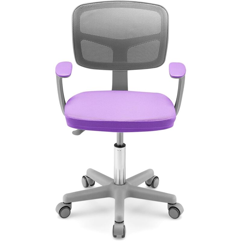 foto del prodotto goplus sedia da scrivania per bambini, carico 150 kg, sedia ergonomica, altezza regolabile, girevole a 360 viola 