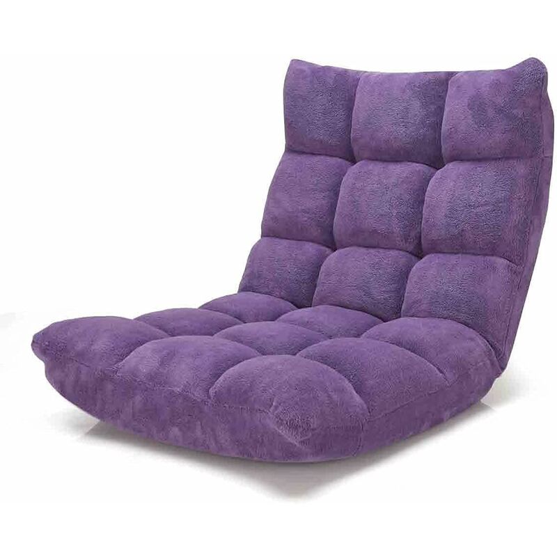 foto del prodotto goplus sedia pieghevole con struttura metalica di spugna 105x56x15 cm viola 