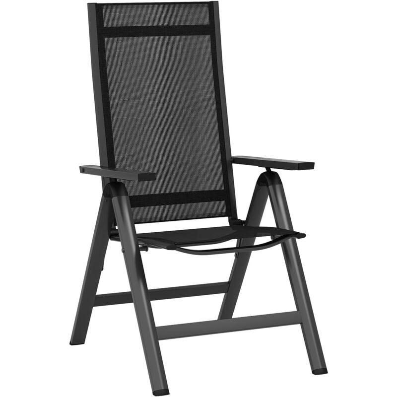 foto del prodotto goplus sedia pieghevole da esterno, sedie in metallo con schienale regolabile, sedia da giardino con piedini antiscivolo, portata 110kg, per