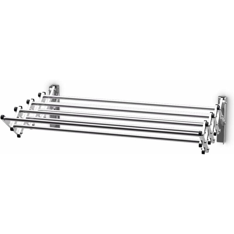 foto del prodotto goplus stendibiancheria a parete, con 8 aste in acciaio inox, portasciugamani salvaspazio per bagno, stendibiancheria pieghevole, capacit di