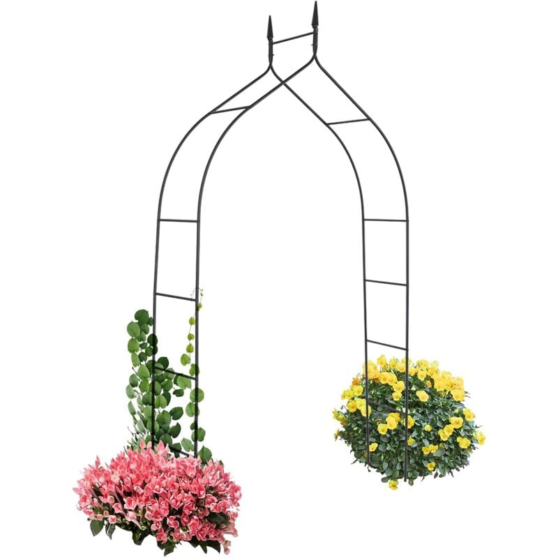 foto del prodotto goplus supporto per fiori con pergolato ad arco in metallo di grandi dimensioni per giardino, matrimonio, prato, decorazione per feste, 140 x 38 x