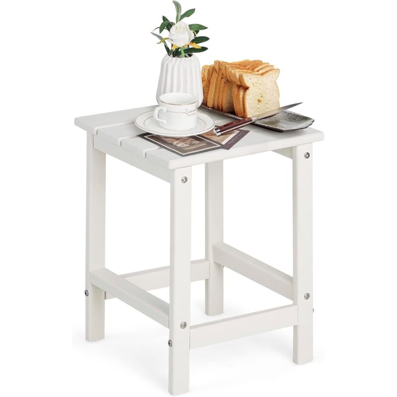 foto del prodotto goplus tavolo laterale adirondack in hdpe resistente alle intemperie con carico di 100 kg, tavolino da giardino quadrato, per patio, terrazza e