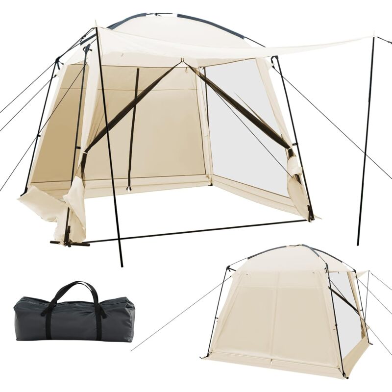 foto del prodotto goplus tenda da campeggio a cupola per 6 8 persone, tenda a schermo portatile con 4 pareti in rete, borsa da trasporto, 2 vestiboli, 2 porte con