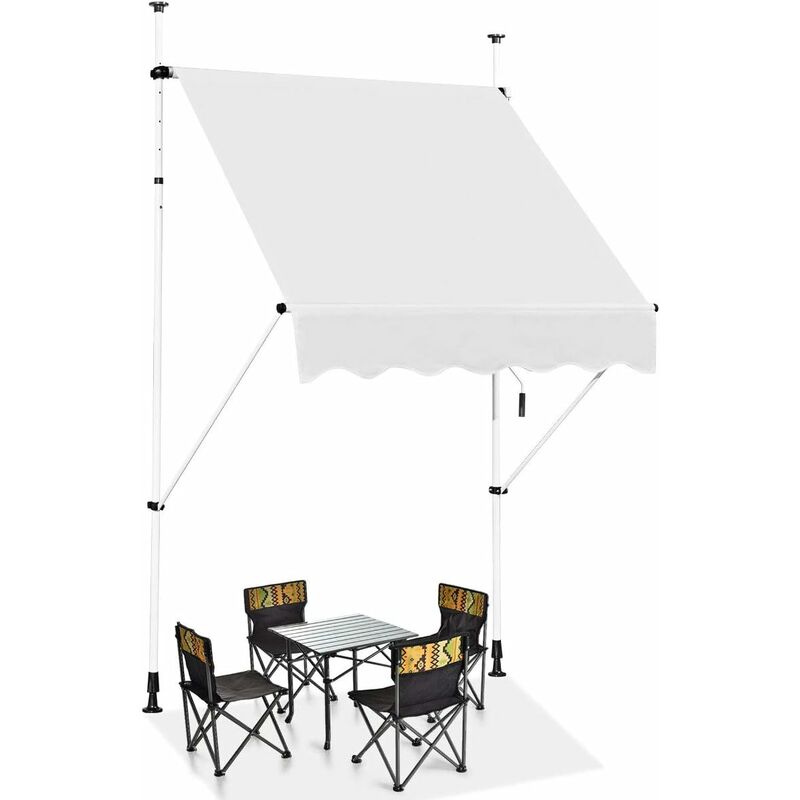 foto del prodotto goplus tenda da sole,parasole con altezza regolabile, tenda da sole per giardino e balcone, con pali di supporto, struttura metallica 1,5x1,2 m,