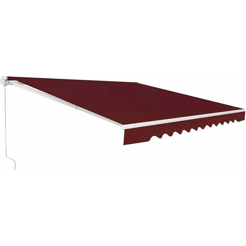 foto del prodotto goplus tenda da sole retrattile, tenda parasole per balcone e finestra, tenda impermeabile e resistente con manovella, 300 x 250 cm vino rosso 
