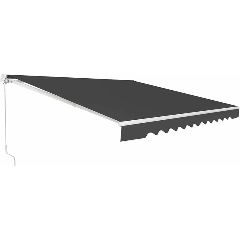 foto del prodotto goplus tenda da sole retrattile, tenda parasole per balcone e finestra, tenda impermeabile e resistente con manovella, con telaio in alluminio, 300