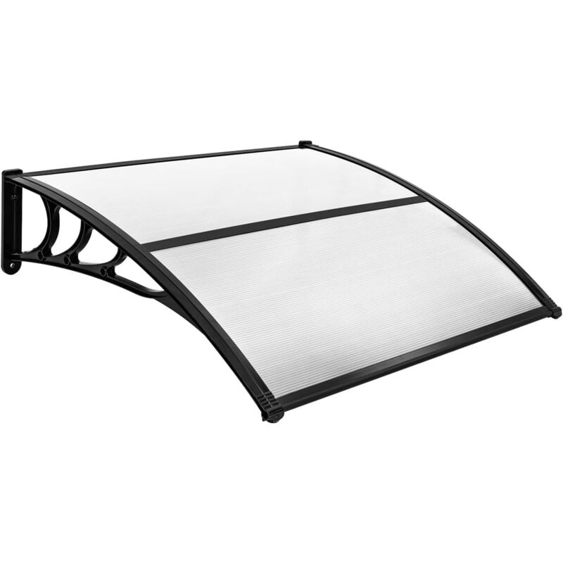 foto del prodotto goplus tettoia per porta, protezione solare, tettoia per finestra resistente al vento con pannello a doppio strato rivestito e supporto in abs,