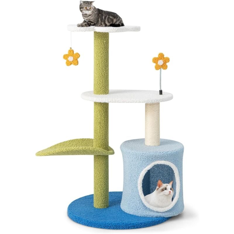 foto del prodotto goplus tiragraffi per gatti, 49 x 49 x 87 cm, in velluto, carico 15 kg, tronco in sisal stile 2 