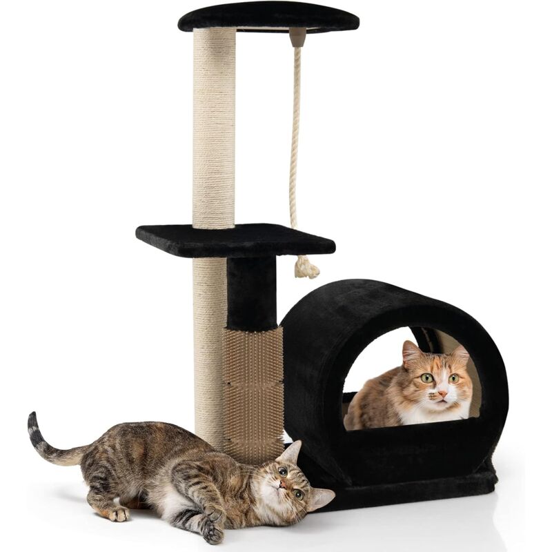 foto del prodotto goplus tiragraffi per gatti, 56 x 40 x 92 cm, tronchi in sisal, ideale per gatti grandi adulti nero 