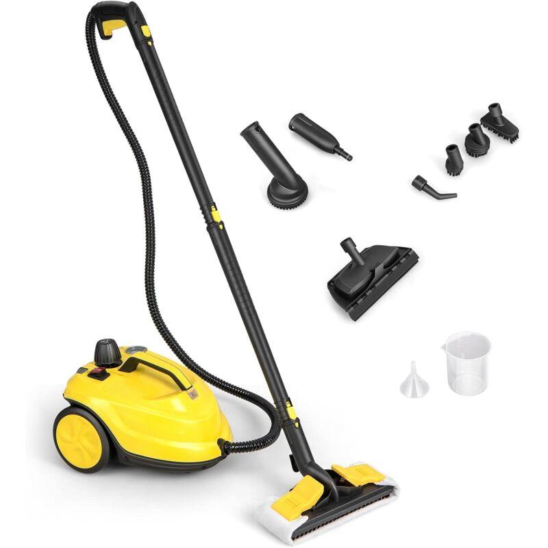 foto del prodotto goplus versatile pulitore a vapore da 2000w con 13 accessori e manometri, macchina per pulizia con serbatoio da 1,8l per pavimenti tappeti tende,