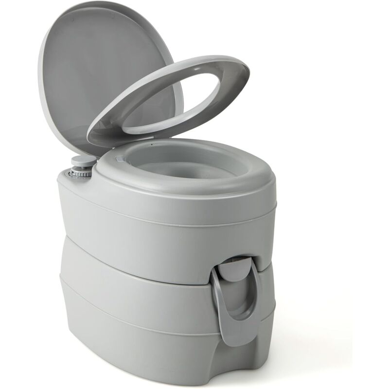 foto del prodotto goplus wc portatile da campeggio, sedile wc da viaggio con serbatoio di raccolta da 20 l, pompa di scarico, supporto 150 kg, comodo wc con doppia