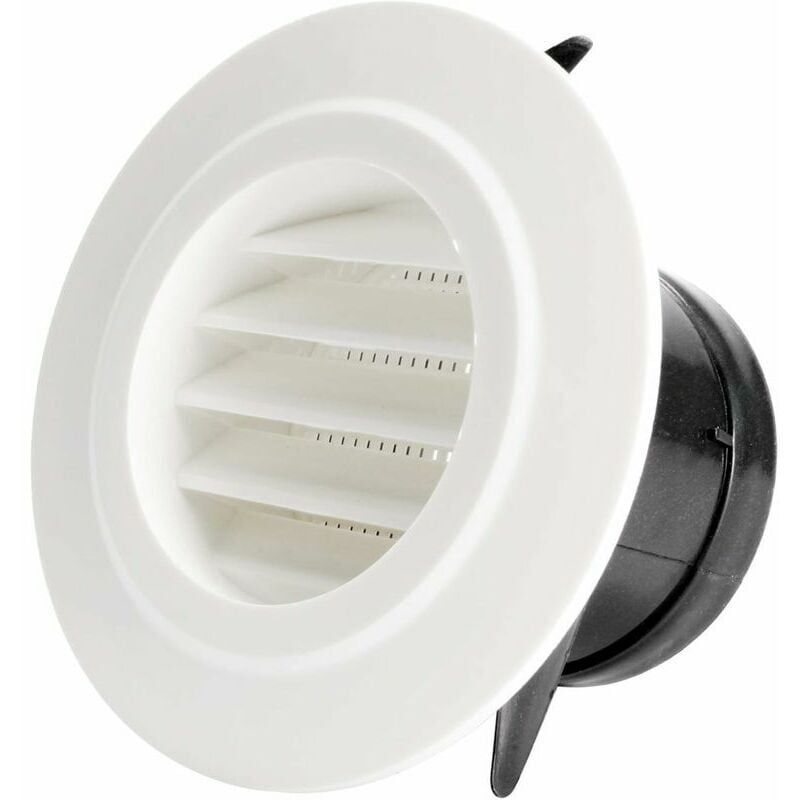 foto del prodotto gorgogliatore da 75mm con griglia di protezione abs, uscita aria per sistema aria fresca interna 75mm ymyny