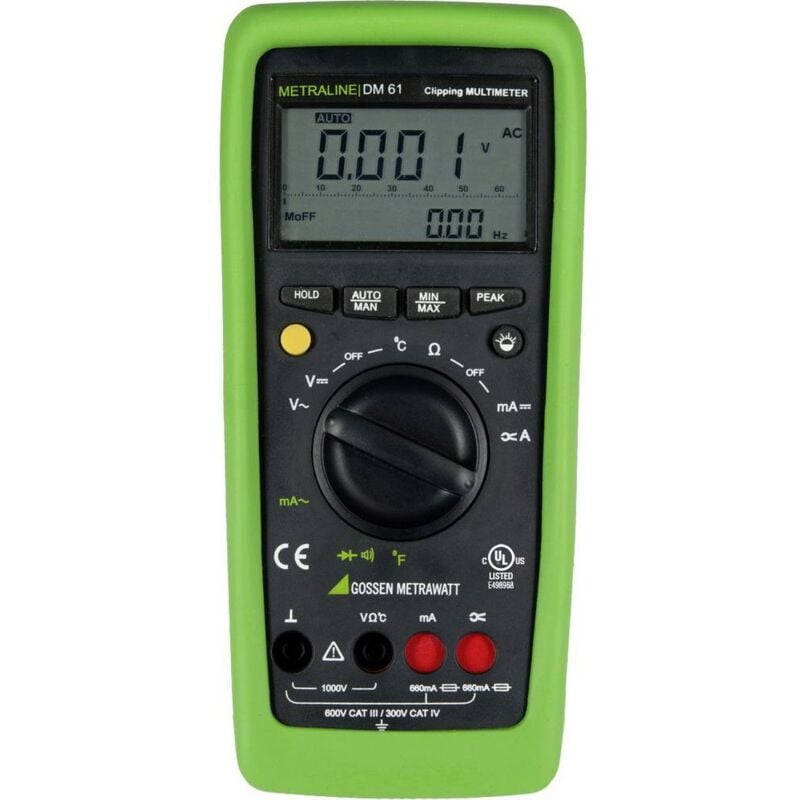 foto del prodotto gossen metrawatt metraline dm 61 multimetro portatile digitale cat iii 600 v, cat iv 300 v display counts 6600