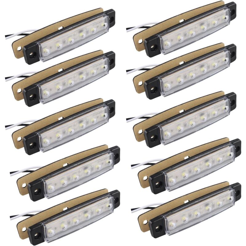 foto del prodotto gotrays 10 pezzi 12v luci di posizione laterali 6smd led lampada anteriore luci di posizione laterali posteriori per rimorchio camion roulotte