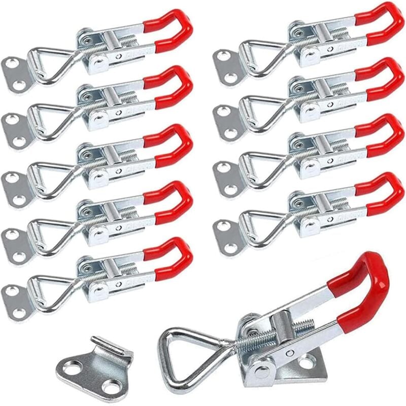 foto del prodotto gotrays 10 pezzi di serratura a cerniera in metallo, serratura gh 4001, clip per lavorazione del legno in acciaio inossidabile 304 regolabile