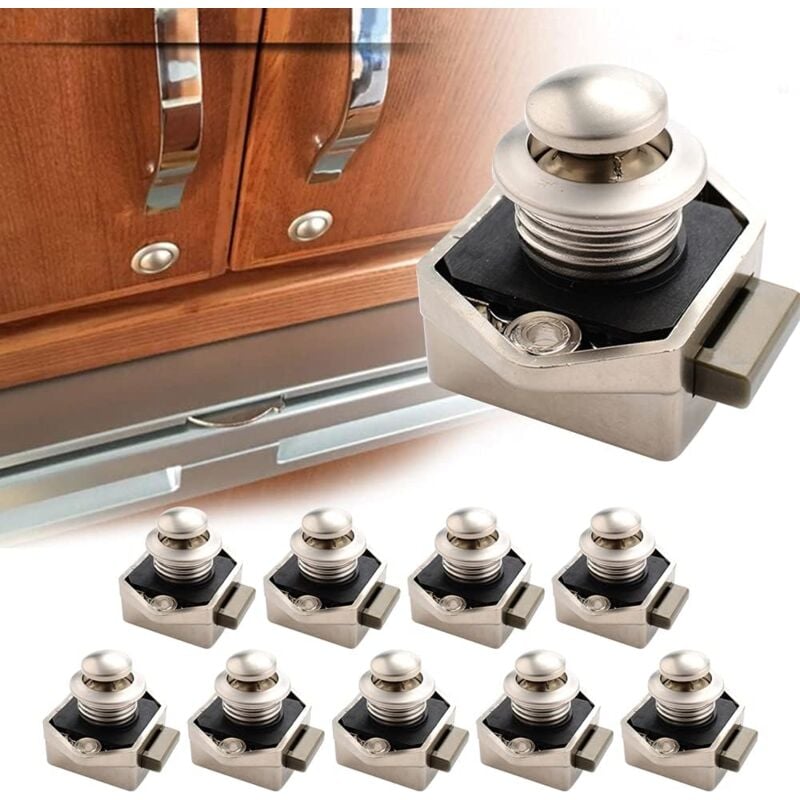 foto del prodotto gotrays 10 pezzi di serratura a pulsante, serratura a pulsante da 15 20 mm senza chiave per porta dell armadio per camper, barca, caccia, camper