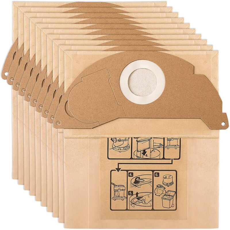 foto del prodotto gotrays 10 sacchetti filtro di ricambio per aspirapolvere karcher wd2 mv2 6.904 322.0 wd2250 a2004 a2054