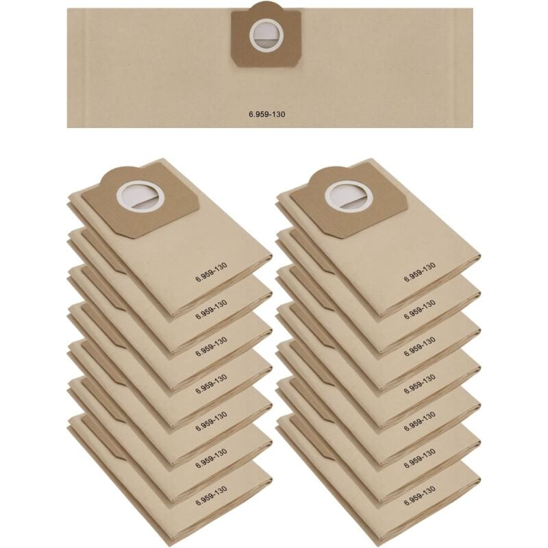 foto del prodotto gotrays 15 sacchetti per aspirapolvere per karcher wd3 mv3 6.959 130.0, wd3 1629 mv3 premium sacchetti filtro di carta di ricambio per