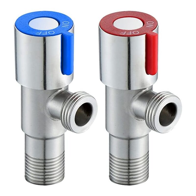 foto del prodotto gotrays 2 pezzi 304 valvola angolare in acciaio inossidabile valvola angolare in metallo valvola angolare universale con nastro impermeabile per