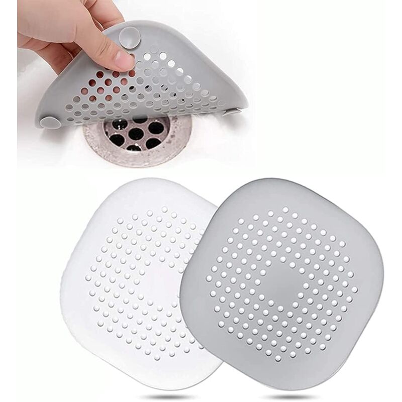 foto del prodotto gotrays 2 pezzi di protezione per lo scarico in silicone, filtro per lavello della cucina con ventosa, filtro per lo scarico della vasca da bagno,
