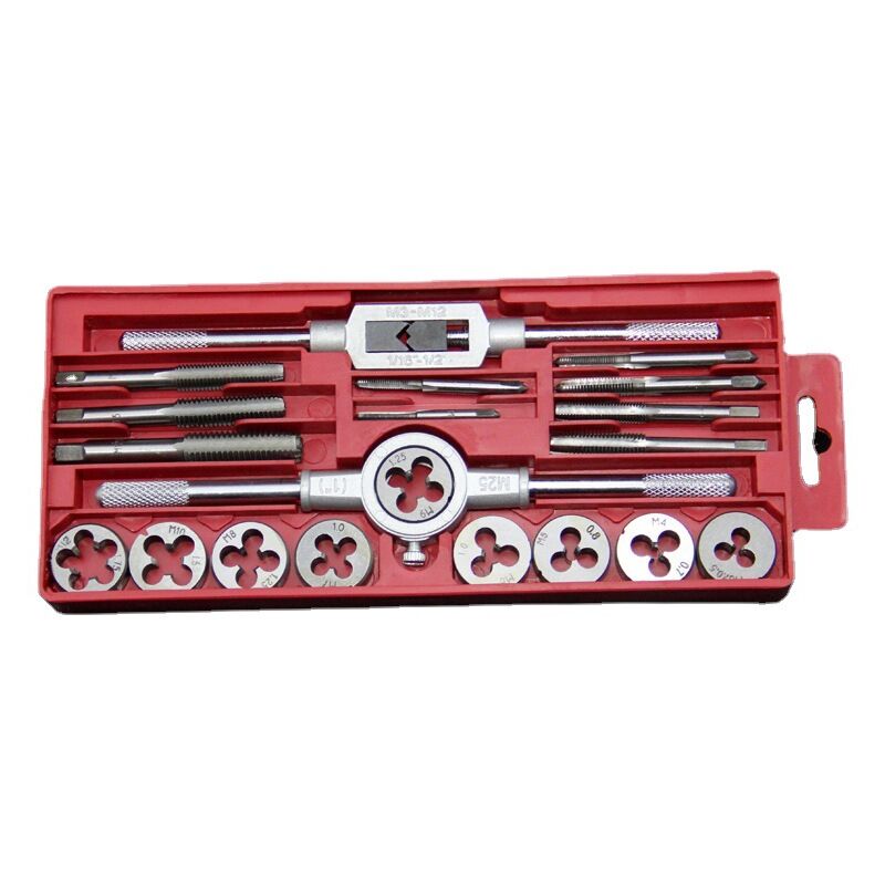 foto del prodotto gotrays 20 pezzi m3 m12 set di maschi e filiere metrici in acciaio, maschi per scanalature, filiere per filettatura, estrattori di viti