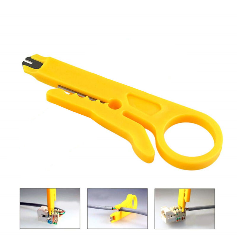 foto del prodotto gotrays 20 pezzi spelafili, spelafili per fori, spelafili piccolo, utensile spelafili semplice, crimpatrice per fili a rete, piccolo coltello